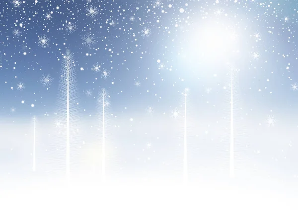 Χριστούγεννα Φόντο Ένα Χειμερινό Χιονισμένο Τοπίο — Διανυσματικό Αρχείο