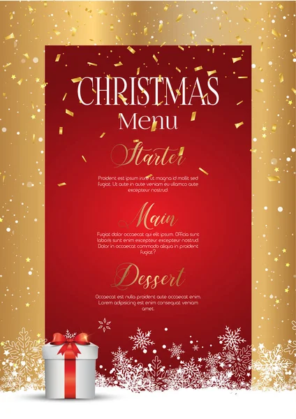 Fond Noël Avec Design Menu Élégant — Image vectorielle