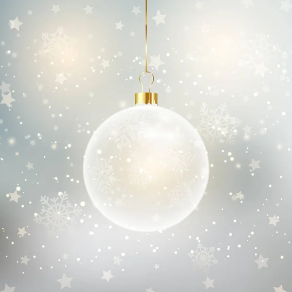 Sfondo Natale Con Bauble Appeso Decorativo — Vettoriale Stock