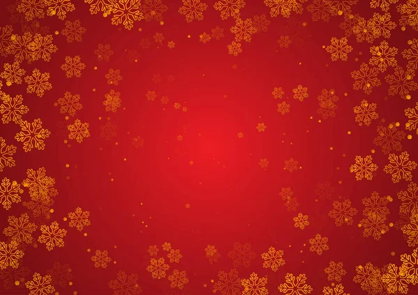 Weihnachten Hintergrund Mit Goldenen Schneeflocken Design — Stockvektor