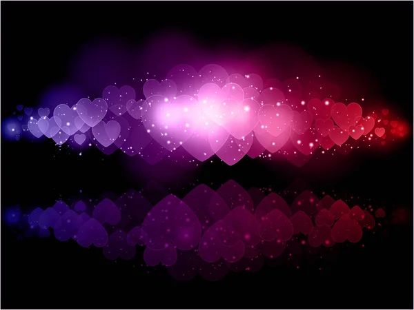 Decorative Background Hearts Rainbow Colours — Stock Vector