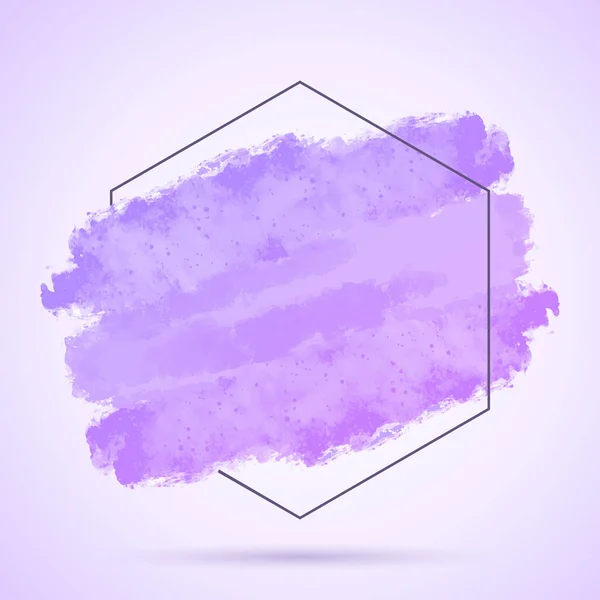 Fond Abstrait Avec Trait Grunge Peint Main Cadre Hexagonal — Image vectorielle