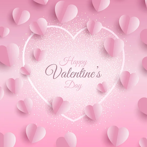 День Святого Валентина Складеним Малюнком Серця — стоковий вектор