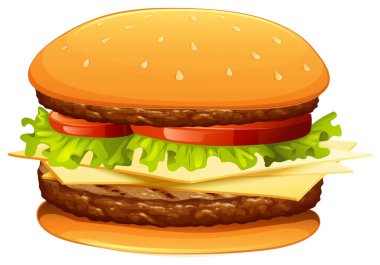 Hamburger et ve peynir çizim ile