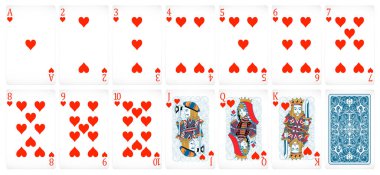 Set poker kart kırmızı kalp