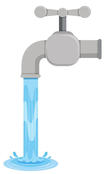 Pestaña Agua Que Sale Ilustración Ficha — Vector de stock