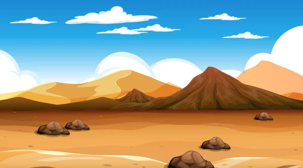 Wüste Waldlandschaft Tag Szene Illustration — Stockvektor