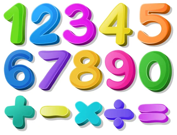 Illustration Nombre Multicolore — Image vectorielle