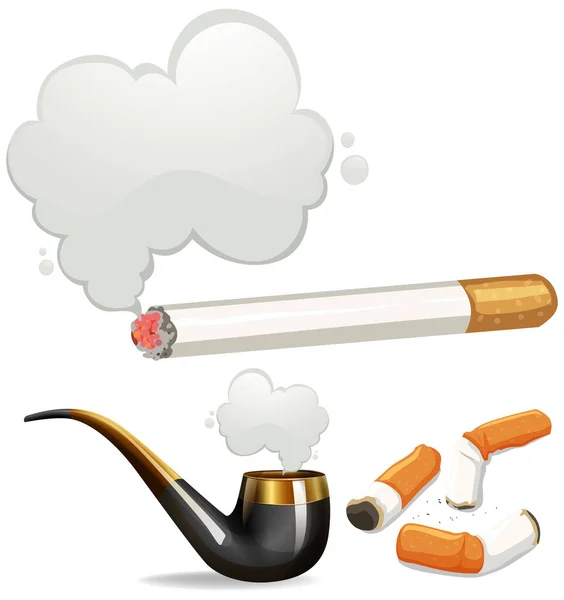 Different Types Cigarette Illustration — Stock Vector