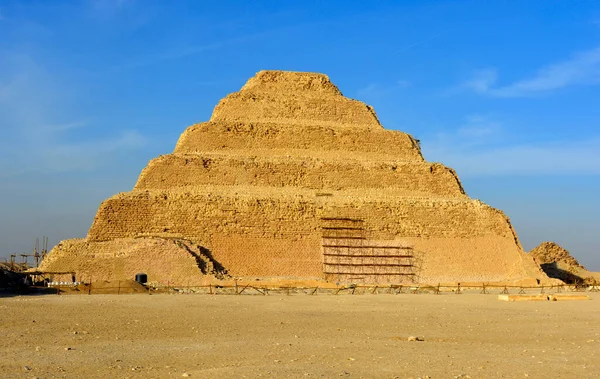 Djoser Piramidi Veya Djeser Zoser Piramidi Mısır Saqara Mezarlığında Memphis — Stok fotoğraf