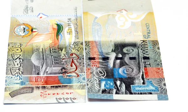 Eine Kuwaitische Dinar Banknote Kwd Mit Illustration Vieler Einflüsse Der — Stockfoto