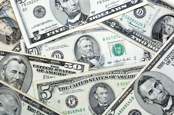Выборочный Фокус Американских Банкнот Фон Старый Старинный Ретро Соединенных Штатов — стоковое фото