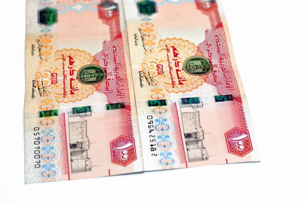 Lado Anverso 100 Billetes Aed Cien Dirhams Los Emiratos Árabes — Foto de Stock