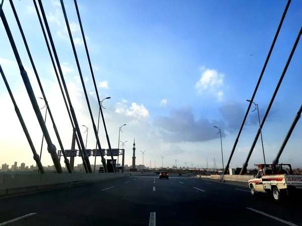 Kair Egipt Grudnia 2021 Most Kolejowy Rod Farag Który Jest — Zdjęcie stockowe