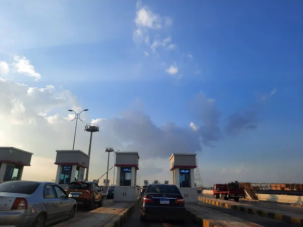 Cairo Egipto Diciembre 2021 Las Puertas Estación Honorarios Del Puente — Foto de Stock