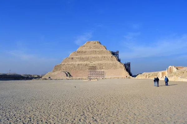 Pyramiden Djoser Eller Djeser Och Zoser Eller Step Pyramid Arkeologisk — Stockfoto