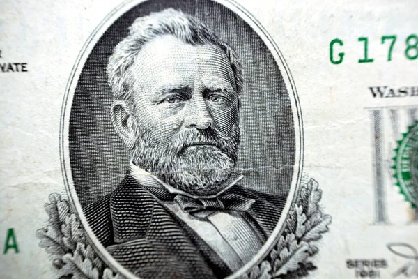 Ulysses Grant Portresi Amerika Birleşik Devletleri Başkanı Dolarlık Eski Bir — Stok fotoğraf