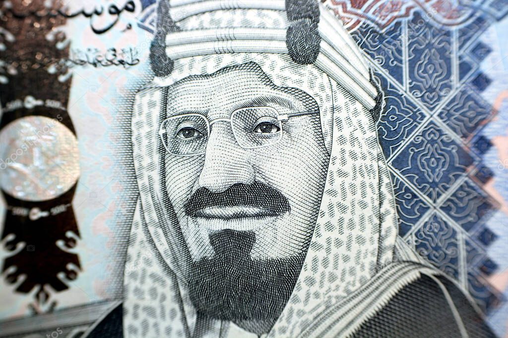 Retrato del rey AbdulAziz Al Saud, el ex rey que fundó el reino de