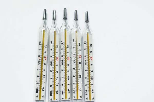 Termometro Medico Mercurio Misurazione Della Temperatura Corporea Apparecchiature Cliniche Termometri — Foto Stock