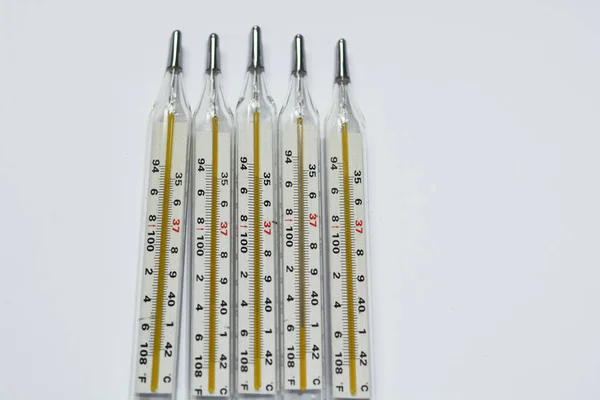Termómetro Mercurio Médico Para Medir Temperatura Corporal Equipo Termómetro Clínico —  Fotos de Stock