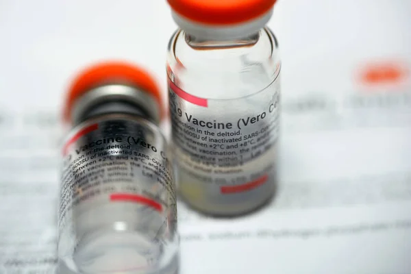 Vacuna Coronavac Vacuna Covid Desarrollada Por Sinovac Que Tipo Vacuna — Foto de Stock
