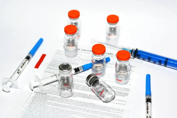 Koronavac Vakcína Covid Vakcinace Vyvinutá Sinovac Což Inaktivovaný Typ Verobuněčné — Stock fotografie