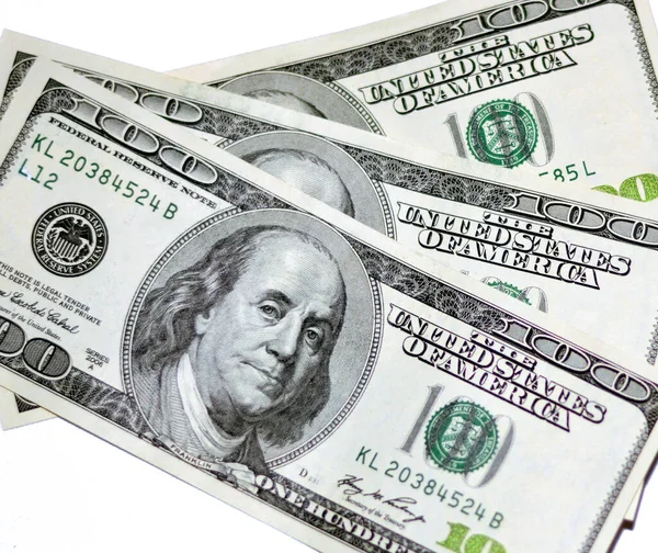 Стопка 100 Долларов Банкноты Серии 2006 Портретом Президента Бенджамина Франклина — стоковое фото
