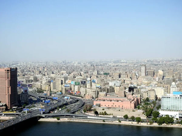 Aerial View Cairo City Panoramic View Skyline City River Nile — Stock Photo, Image