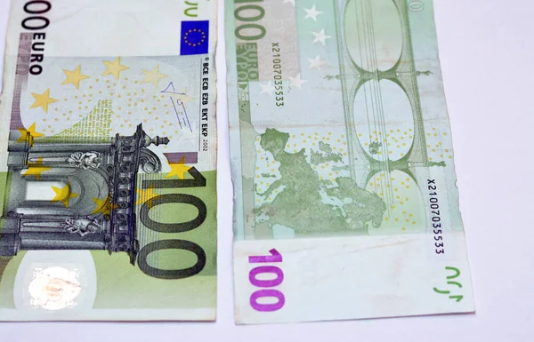 Banconote 100 Euro 100 Euro Valuta Dell Unione Europea Con — Foto Stock