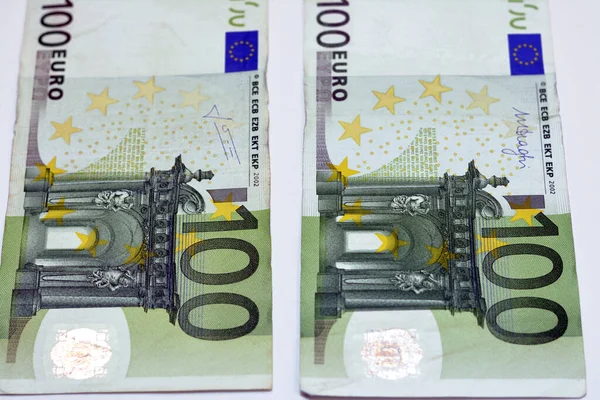 100 Евро Банкноты Валюта Европейского Союза Архитектурой Стиле Барокко Рококо — стоковое фото