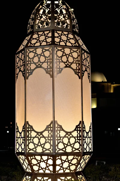 Large Islamic Ramadan Lantern Made Steel Glass Street Festive Sign — Stock Photo, Image