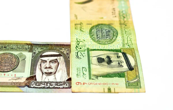 Obverse Sides One Saudi Arabia Riyal Money Banknote Bills Features — стоковое фото