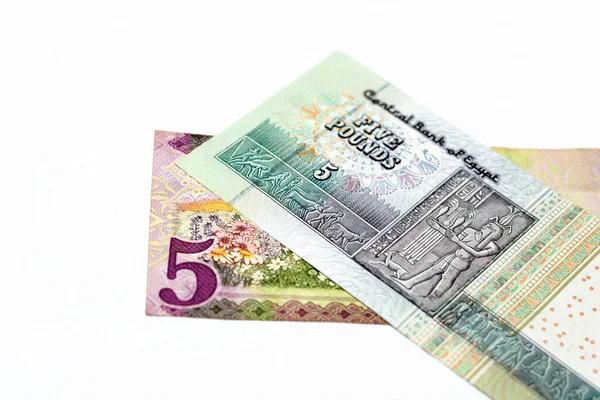 Reverzní Strany Saúdské Arábie Pět Riyals Bankovky Pět Egyptských Liber — Stock fotografie