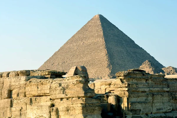 Giza Egypte November 2018 Grote Piramide Van Gizeh Met Een — Stockfoto