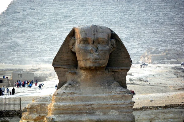 Giza Egypt January 2018 Profile Great Sphinx Giza Including Pyramid — ストック写真