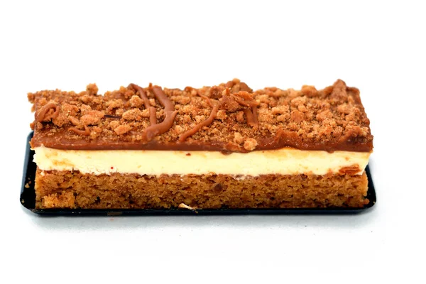 Lotus Gateau Lux Nilüfer Bisküvisi Krem Peyniri Vanilyalı Kek Kiraz — Stok fotoğraf