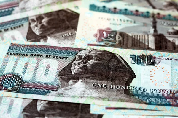 Pile 100 Cent Livres Égyptiennes Billets Banque Série 2014 Face — Photo