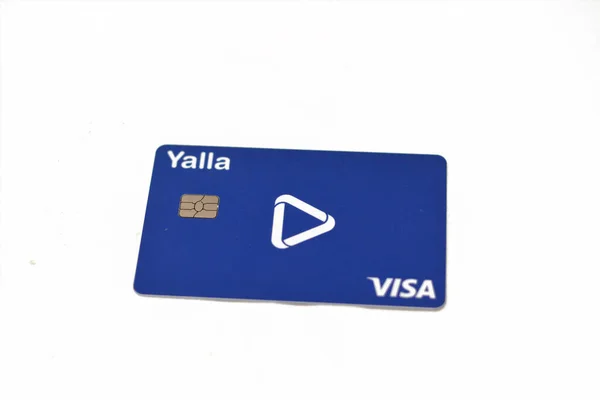 Cairo Egypt May 2022 Selective Focus Yalla Visa Card Prepay — стокове фото