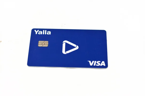 Cairo Egypt May 2022 Selective Focus Yalla Visa Card Prepay — стокове фото