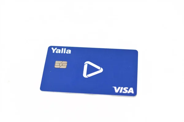 Cairo Egypt May 2022 Selective Focus Yalla Visa Card Prepay — стокове фото