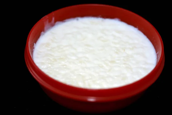 Closeup Indian Recipe Dish Curd Rice Yogurt Milk Sweet Rice — Stock Photo, Image