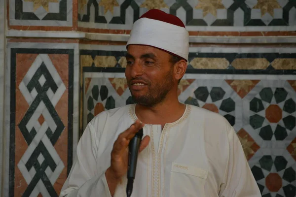 Kairó Egyiptom Június 2022 Mecset Prédikátor Imam Végez Vallási Khutbah — Stock Fotó