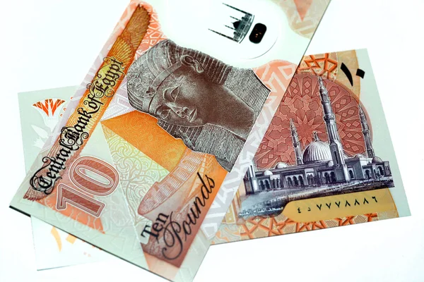 Die Neue Ägyptische Egp Zehn Pfund Banknote Aus Kunststoff Zeigt — Stockfoto