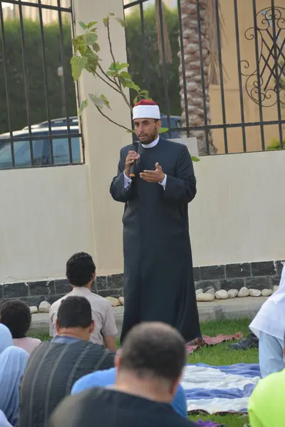 Cairo Egito Julho 2022 Pregador Mesquita Imam Executa Eid Adha — Fotografia de Stock
