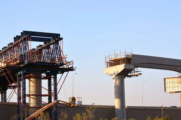 Cairo Egypt July 2022 Construction Site Egyptian New Project Monorail — Fotografia de Stock