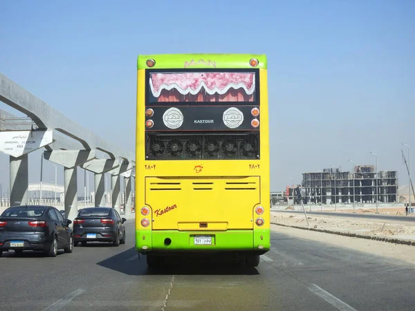 Cairo Єгипет Липня 2022 Єгипетський Громадський Транспорт Двоповерховий Автобус Шосе — стокове фото
