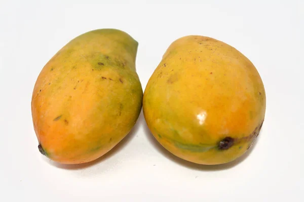 Selective Focus Fresh Mango Fruit Isolated White Background Mango Edible — Stockfoto