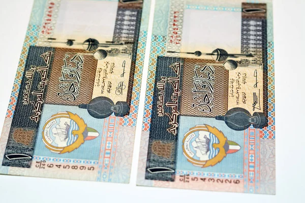 Obverse Side Old Kwd One Kuwaiti Dinar Banknote Cash Money — стоковое фото