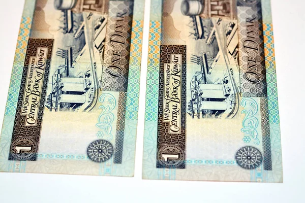 Reverse Side Old Kwd One Kuwaiti Dinar Banknote Cash Money — 스톡 사진