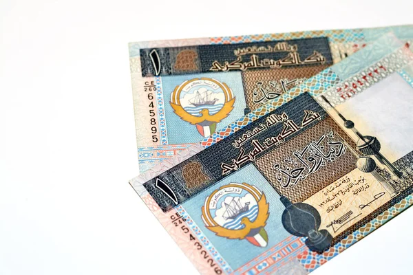 Лицьовій Стороні Старого Kwd Один Кувейтський Динар Банкноти Гроші Мають — стокове фото